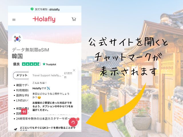 Holafly、チャット、問い合わせ