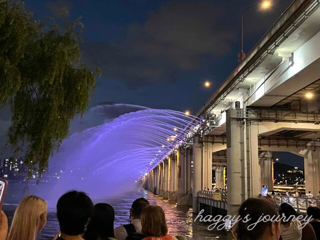 盤浦大橋の噴水ショー