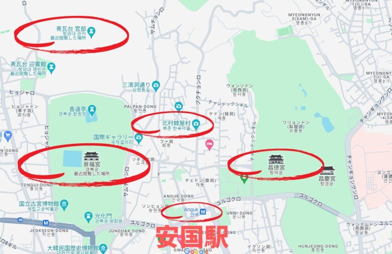 青瓦台周辺地図