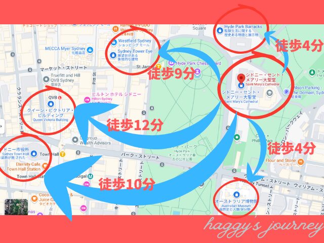 セントメアリー大聖堂周辺観光スポット、地図